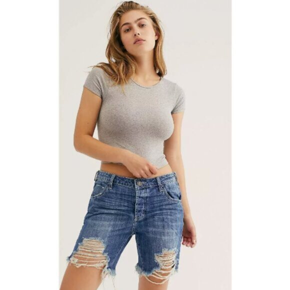 ONE TEASPOON Rodeo Blue Stevies low rise distressed shorts NEW WITH TAGS - Picture 2 of 8